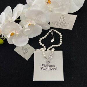 Vivienne Westwood Silver Pearl Necklace